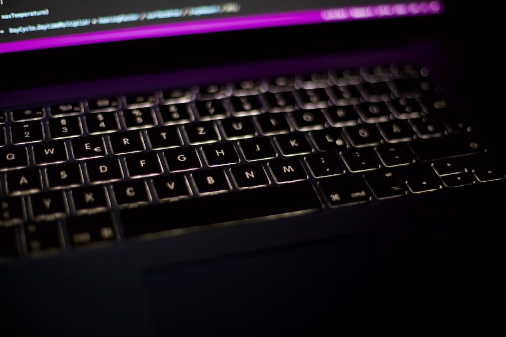 a close up of a keyboard on a laptop