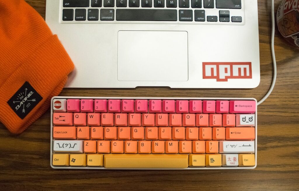 orange pink keyboard