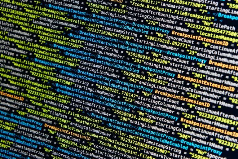 turned-on monitor displays source codes